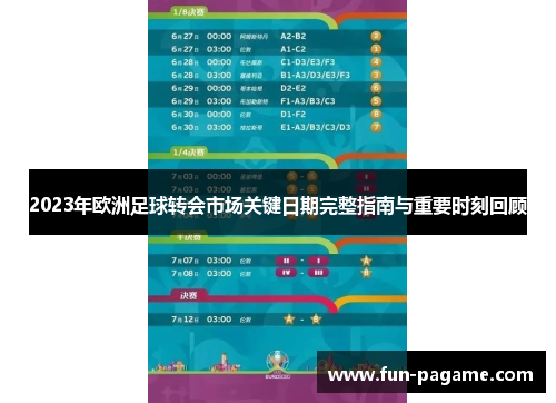 2023年欧洲足球转会市场关键日期完整指南与重要时刻回顾